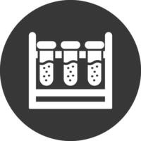 Test Tubes Glyph Inverted Icon vector