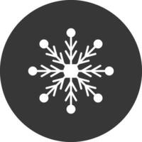 icono de glifo de copo de nieve invertido vector