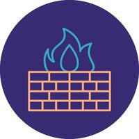 Firewall Line Two Color Circle Icon vector