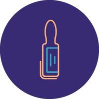 Ampoule Line Two Color Circle Icon vector