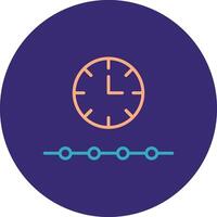 Free Time Line Two Color Circle Icon vector