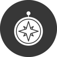 Compass Glyph Inverted Icon vector