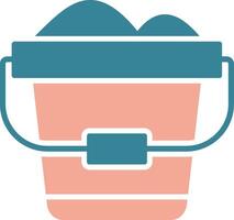 Sand Bucket Glyph Two Color Icon vector