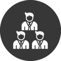 Team Glyph Inverted Icon vector