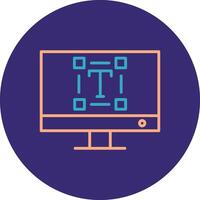 Typography Line Two Color Circle Icon vector