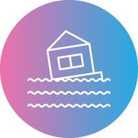 House Line Gradient Circle Icon vector