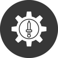 Attack Glyph Inverted Icon vector