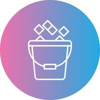 Ice Bucket Line Gradient Circle Icon vector