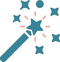 Magic Wand Glyph Two Color Icon vector