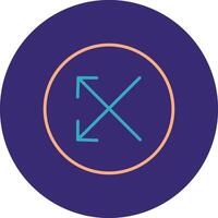 Split Line Two Color Circle Icon vector