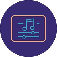 Music And Multimeda Line Two Color Circle Icon vector
