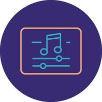 Music And Multimeda Line Two Color Circle Icon vector