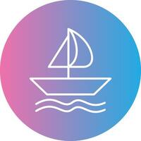 Sailing Line Gradient Circle Icon vector