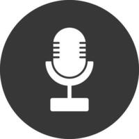 Microphone Glyph Inverted Icon vector