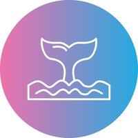 Whale Line Gradient Circle Icon vector