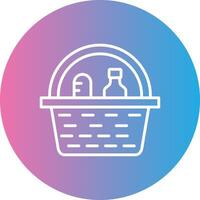 Picnic Basket Line Gradient Circle Icon vector