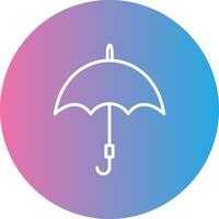 Umbrella Line Gradient Circle Icon vector