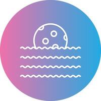 Waves Line Gradient Circle Icon vector