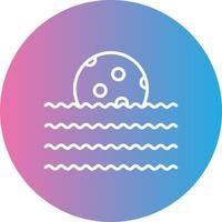 Waves Line Gradient Circle Icon vector