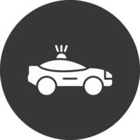 icono de glifo de coche invertido vector