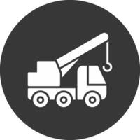 Crane Glyph Inverted Icon vector