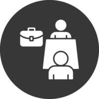 Business Meeting Glyph Inverted Icon vector