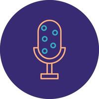 Microphone Line Two Color Circle Icon vector