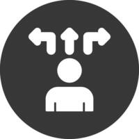 Decision Making Glyph Inverted Icon vector