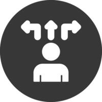 Decision Making Glyph Inverted Icon vector