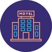 motel línea dos color circulo icono vector
