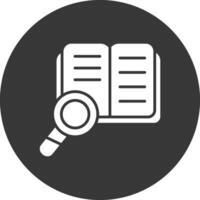 Research Glyph Inverted Icon vector