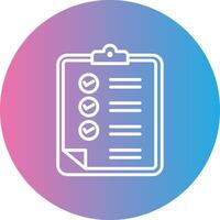 Clipboard Line Gradient Circle Icon vector