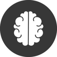 Brain Glyph Inverted Icon vector