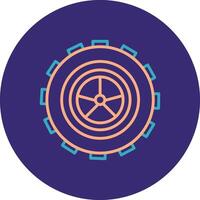 Tyre Line Two Color Circle Icon vector