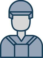 Builder Line Filled Grey Icon vector