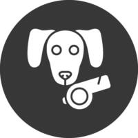 icono de glifo de perro invertido vector