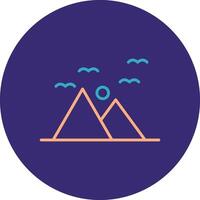 Mountains Line Two Color Circle Icon vector