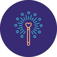 Magic Wand Line Two Color Circle Icon vector
