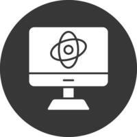 Computer Science Glyph Inverted Icon vector