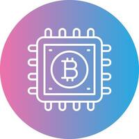 Bitcoin Process Line Gradient Circle Icon vector