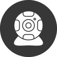 Web Cam Glyph Inverted Icon vector