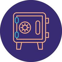 Safe Box Line Two Color Circle Icon vector