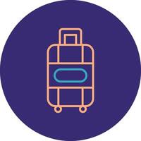 Suitcase Line Two Color Circle Icon vector