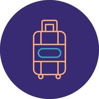 Suitcase Line Two Color Circle Icon vector