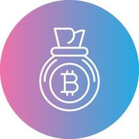 bitcoin bolso línea degradado circulo icono vector