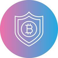 Bitcoin Secure Line Gradient Circle Icon vector