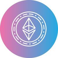 Ethereum Coin Line Gradient Circle Icon vector