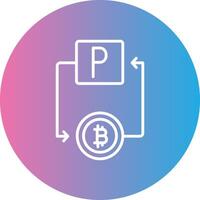 Bitcoin Paypal Line Gradient Circle Icon vector