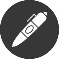 Pen Glyph Inverted Icon vector