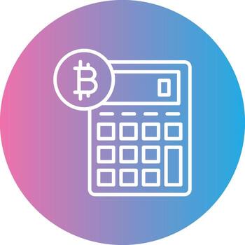 bitcoin calculadora línea degradado circulo icono vector